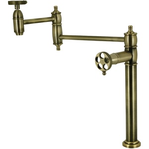 image:imageKingston KS3703RKZ Deck Mount Pot Filler Faucet Antique BrassAntique Brass