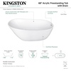 image:imageKINGSTON BRASS VTRS592928 59Inch Contemporary Freestanding Acrylic Bathtub White68 Inch