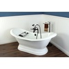 image:imageKingston Brass Aqua Eden VCT7D723130 Cast Iron Double Slipper Pedestal Bathtub with 7Inch Centers Faucet Drillings 72Inch White