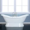 image:imageKingston Brass Aqua Eden VCT7D723130 Cast Iron Double Slipper Pedestal Bathtub with 7Inch Centers Faucet Drillings 72Inch White