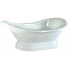 image:imageKingston Brass Aqua Eden VCT7D723130 Cast Iron Double Slipper Pedestal Bathtub with 7Inch Centers Faucet Drillings 72Inch White