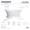 image:imageKingston VCT7D673128 67 Cast Iron Single Slipper Pedestal TubWhite