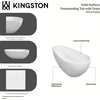image:imageKingston VRTOV713422WG Freestanding Tub Glossy WhiteMatte GrayGlossy WhiteMatte Gray