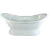 image:imageKingston Brass Aqua Eden VCT7D723130 Cast Iron Double Slipper Pedestal Bathtub with 7Inch Centers Faucet Drillings 72Inch White