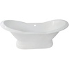 image:imageKingston Brass Aqua Eden VCTND723130 Cast Iron Double Slipper Pedestal Bathtub without Faucet Drillings 72Inch WhiteWhite