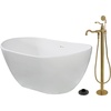 image:imageKingston KRTRS5732138AL Slipper Freestanding Tub Brushed NickelBrushed Brass
