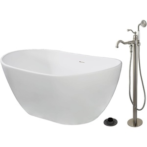 image:imageKingston KRTRS5732138AL Slipper Freestanding Tub Brushed NickelBrushed Nickel