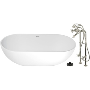 image:imageKingston KRTRS7035266K5 Freestanding Tub Oil Rubbed BronzePolished Nickel