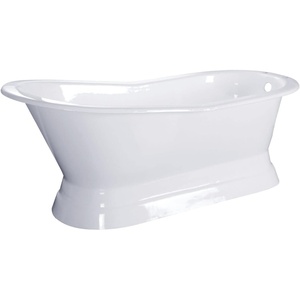image:imageKingston VCT7D673128 67 Cast Iron Single Slipper Pedestal TubWhite