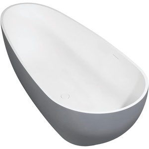 image:imageKingston VRTOV713422WG Freestanding Tub Glossy WhiteMatte GrayGlossy WhiteMatte Gray
