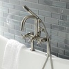 image:imageKingston AE8401DX DeckMount Clawfoot Tub Faucet Polished ChromeBrushed Brass