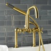 image:imageKingston AE8401DX DeckMount Clawfoot Tub Faucet Polished ChromeBrushed Brass