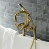 image:imageKingston AE8401DX DeckMount Clawfoot Tub Faucet Polished ChromeBrushed Brass
