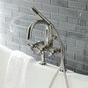 image:imageKingston AE8401DX DeckMount Clawfoot Tub Faucet Polished ChromeBrushed Brass