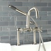 image:imageKingston AE8401DX DeckMount Clawfoot Tub Faucet Polished ChromeBrushed Nickel