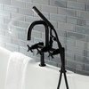 image:imageKingston AE8401DX DeckMount Clawfoot Tub Faucet Polished ChromeMatte Black