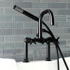 image:imageKingston AE8401DX DeckMount Clawfoot Tub Faucet Polished ChromeMatte Black