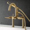 image:imageKingston Brass AE8107DL Deck Mount Tub Filler with Hand Shower Brushed BrassBrushed Brass