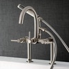 image:imageKingston Brass AE8107DL Deck Mount Tub Filler with Hand Shower Brushed BrassBrushed Nickel