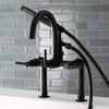 image:imageKingston Brass AE8107DL Deck Mount Tub Filler with Hand Shower Brushed BrassMatte Black
