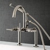 image:imageKingston Brass AE8107DL Deck Mount Tub Filler with Hand Shower Brushed BrassPolished Nickel