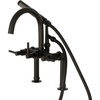 image:imageKingston Brass AE8107DL Deck Mount Tub Filler with Hand Shower Brushed BrassMatte Black