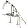 image:imageKingston Brass AE8107DL Deck Mount Tub Filler with Hand Shower Brushed BrassPolished Chrome