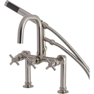 image:imageKingston AE8401DX DeckMount Clawfoot Tub Faucet Polished ChromeBrushed Nickel