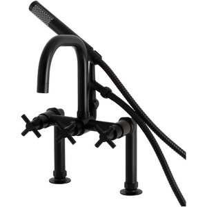 image:imageKingston AE8401DX DeckMount Clawfoot Tub Faucet Polished ChromeMatte Black