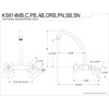 image:imageKingston Brass KS614SB 2Handle Wall Mount Kitchen Faucet Brushed BrassPolished Chrome