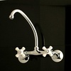 image:imageKingston Brass KS614SB 2Handle Wall Mount Kitchen Faucet Brushed BrassPolished Chrome