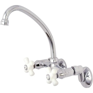 image:imageKingston Brass KS614SB 2Handle Wall Mount Kitchen Faucet Brushed BrassPolished Chrome