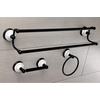 image:imageKingston BAK111348C Towel Bar Bathroom Accessory Set Polished ChromeMatte Black