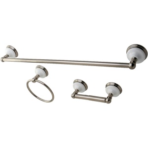 image:imageKingston BAK111148C Towel Bar Bathroom Accessory Set Polished ChromeBrushed Nickel