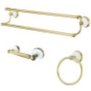 image:imageKingston BAK111348C Towel Bar Bathroom Accessory Set Polished ChromePolished Brass