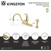 image:imageKingston KS1572TLBS SingleHandle Kitchen Faucet Polished Brass