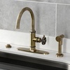 image:imageKingston KS2433RKX SingleHandle Kitchen Faucet Antique BrassAntique Brass