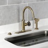 image:imageKingston KS2433RKX SingleHandle Kitchen Faucet Antique BrassAntique Brass