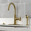 image:imageKingston KS2433RKX SingleHandle Kitchen Faucet Antique BrassBrushed Brass