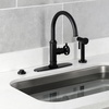 image:imageKingston KS2433RKX SingleHandle Kitchen Faucet Antique BrassMatte Black