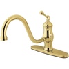 image:imageKingston KS1572BLLS Heritage SingleHandle Kitchen Faucet Polished BrassPolished Brass
