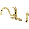 image:imageKingston KS1572TLBS SingleHandle Kitchen Faucet Polished Brass