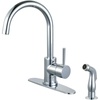 image:imageKingston LS8570DLSP SingleHandle Kitchen Faucet Matte BlackPolished Chrome