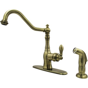 image:imageKingston GSY7703ACLSP SingleHandle Kitchen Faucet Antique BrassAntique Brass