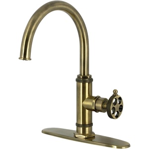 image:imageKingston KS2433RKX SingleHandle Kitchen Faucet Antique BrassAntique Brass