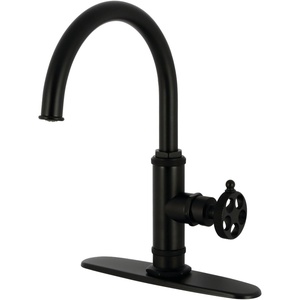 image:imageKingston KS2433RKX SingleHandle Kitchen Faucet Antique BrassMatte Black