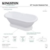image:imageVTPE672824PBA Kingston Brass 67Inch Acrylic Double Ended PedestalTub No FaucetDrillings Glossy White