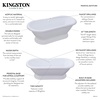 image:imageVTPE672824PBA Kingston Brass 67Inch Acrylic Double Ended PedestalTub No FaucetDrillings Glossy White