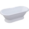 image:imageVTPE672824PBA Kingston Brass 67Inch Acrylic Double Ended PedestalTub No FaucetDrillings Glossy White