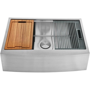 image:imageKingston GKUSF332210 Bowl Farmhouse Kitchen Sink Brushed Stainless Steel